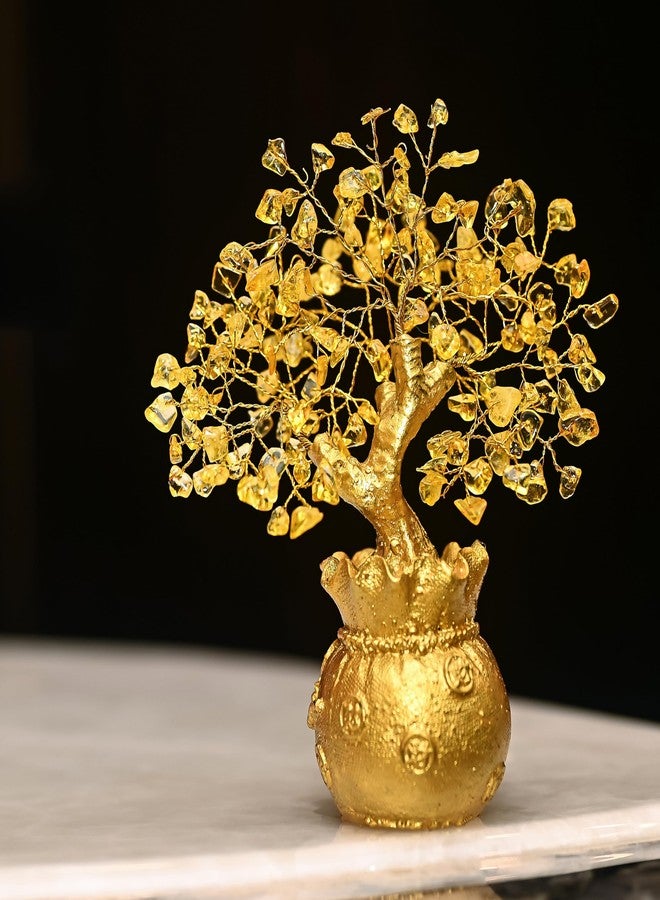 ZAICUS Feng Shui Citrine Crystal Money Tree - Crystal Bonsai for Prosperity, Luck, Home & Office Desk Decor, Housewarming Gift (7 x 3 inch) - Image 2